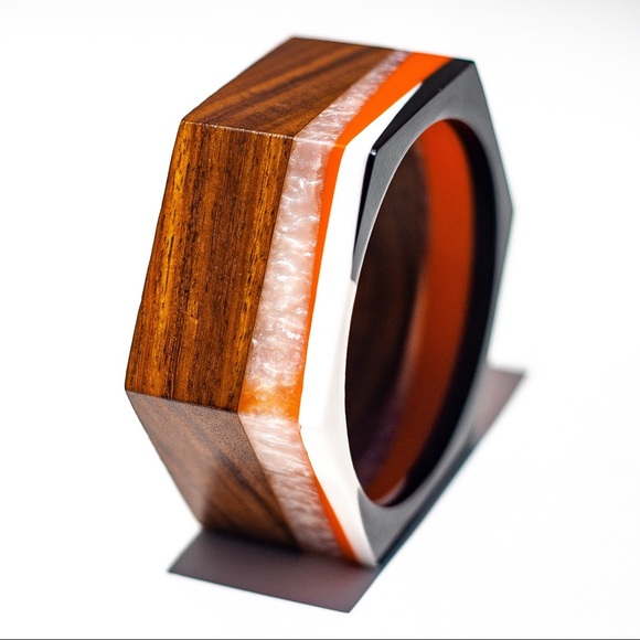 HANDMADE Wood+Lucite Vintage Repro Hexagon—1 Left! - Picture 4 of 8